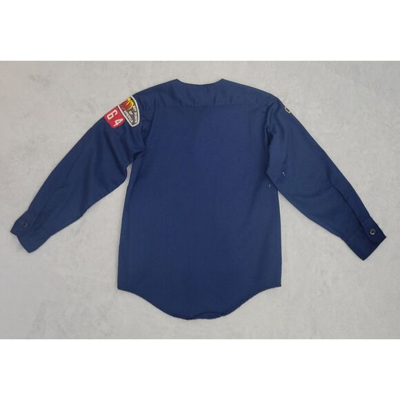 Vintage Cub Scout Youth Uniform Shirt Blue Long Sleeve No‎ Collar w/Insignia - Picture 2 of 13